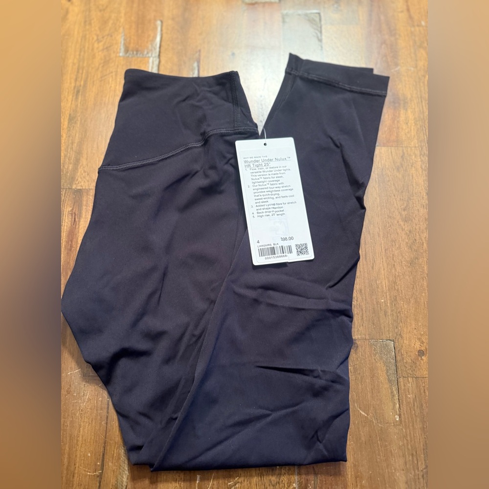 Lululemon wunder under nulux tight 4 nwt black 25”